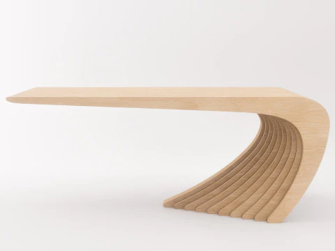 Woodbang Touchey parametric coffee table Oak Wood 3D Model