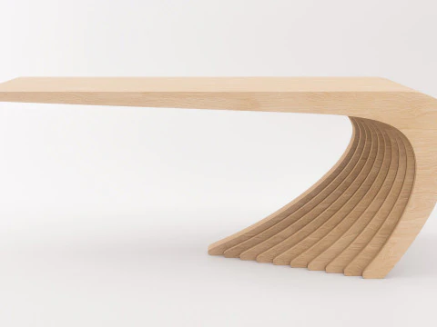 Woodbang Touchey parametric coffee table Oak Wood 3D Model