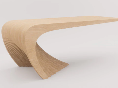 Woodbang Touchey parametric coffee table Oak Wood 3D Model