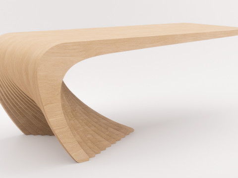 Woodbang Touchey parametric coffee table Oak Wood 3D मॉडल