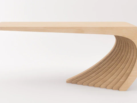 Woodbang Touchey parametric coffee table Oak Wood 3D Model