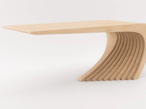 Woodbang Touchey parametric coffee table Oak Wood 3D Model