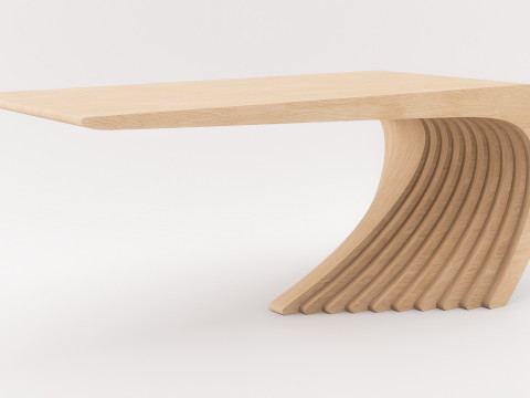 Woodbang Touchey parametric coffee table Oak Wood 3D मॉडल