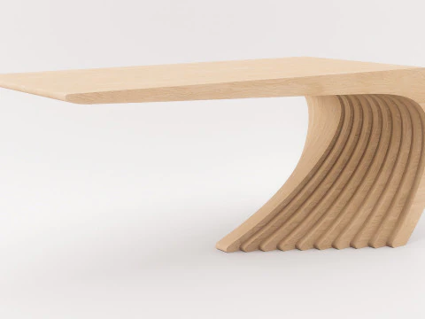 Woodbang Touchey parametric coffee table Oak Wood 3D Model