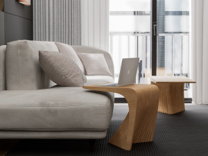 Woodbang Touchey parametric side table Oak Wood Modelo 3D