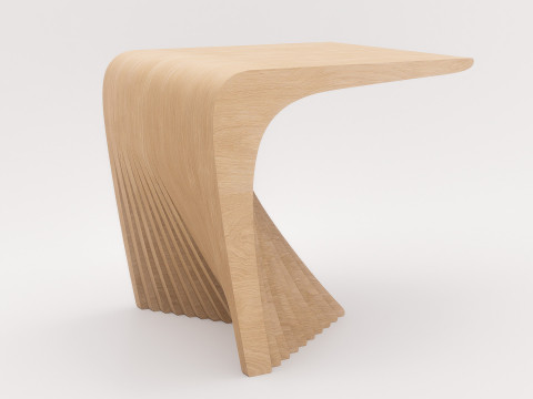 Woodbang Touchey parametric side table Oak Wood Modelo 3D