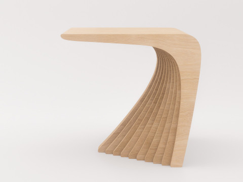 Woodbang Touchey parametric side table Oak Wood Modelo 3D