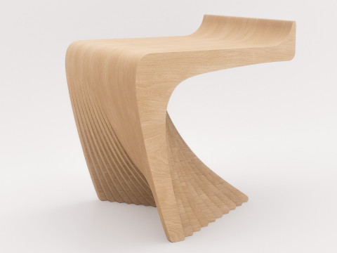 Woodbang Touchey parametric chair Oak Wood Modello 3D