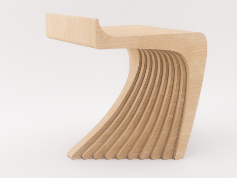Woodbang Touchey parametric chair Oak Wood 3D Model