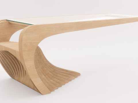 Woodbang Lucid parametric coffee table Oak Wood 3Dモデル