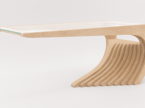 Woodbang Lucid parametric coffee table Oak Wood 3D 모델
