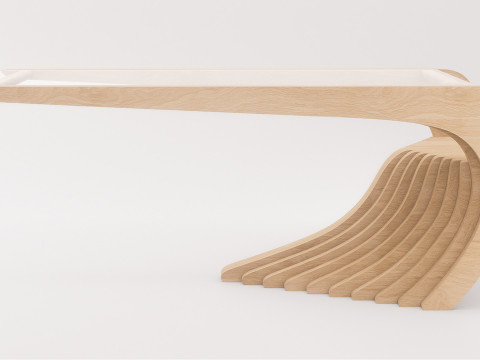 Woodbang Lucid parametric coffee table Oak Wood 3D 모델