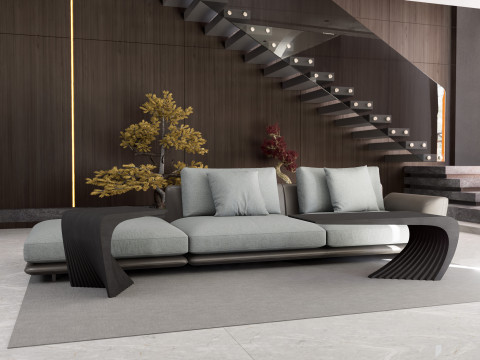 Woodbang Touchey Parametric Coffee Table Black Oak Wood 3D-Modell