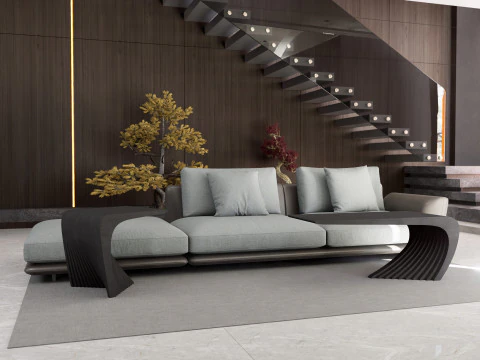 Woodbang Touchey parametrische salontafel zwart eikenhout 3D Model