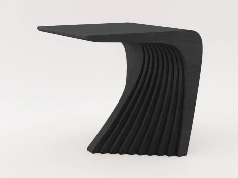 Woodbang Touchey Parametric Side Table Black Oak Wood 3D Model