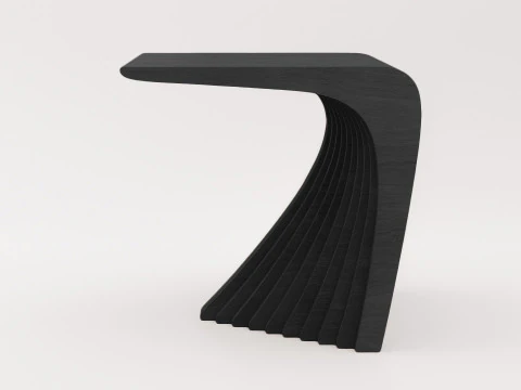 Woodbang Touchey Parametric Side Table Black Oak Wood 3D Model