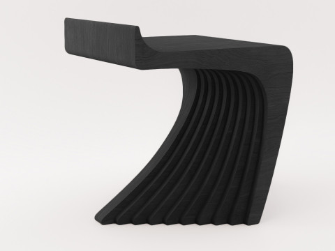 Woodbang Touchey Parametric Chair Black Oak Wood 3D 모델