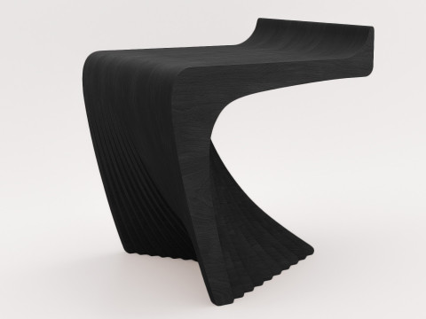 Woodbang Touchey Parametric Chair Black Oak Wood Modelo 3D