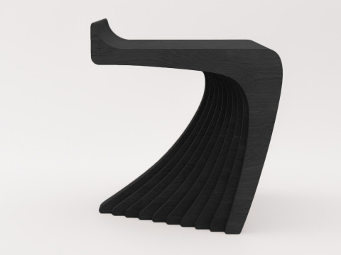 Woodbang Touchey Parametric Chair Black Oak Wood Modelo 3D