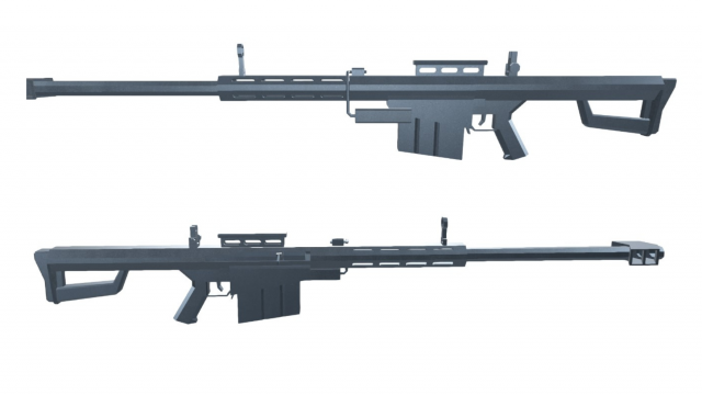 AWP Sniper Rifle No Scope Low-poly 3D Model .c4d .max .obj .3ds .fbx .stl .blend 