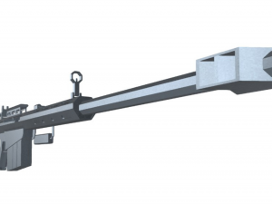 AWP Sniper Rifle No Scope Low-poly 3D Model