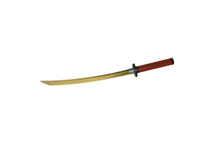 Shinken no Kinsetsu The Golden Blade Katana with Crimson Tsuka 3D Model