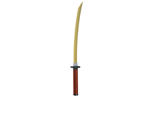 Shinken no Kinsetsu The Golden Blade Katana with Crimson Tsuka 3D Model