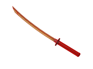Shinken no Kinsetsu The Golden Blade Katana with Crimson Tsuka 3D Model