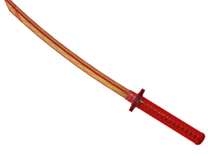 Shinken no Kinsetsu The Golden Blade Katana with Crimson Tsuka 3D Model