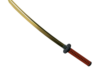 Shinken no Kinsetsu The Golden Blade Katana with Crimson Tsuka 3D Model