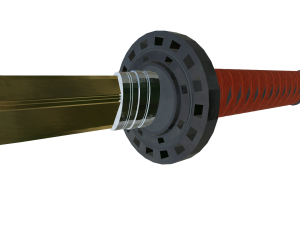 Shinken no Kinsetsu The Golden Blade Katana with Crimson Tsuka 3D Model
