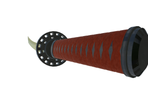 Shinken no Kinsetsu The Golden Blade Katana with Crimson Tsuka 3D Model