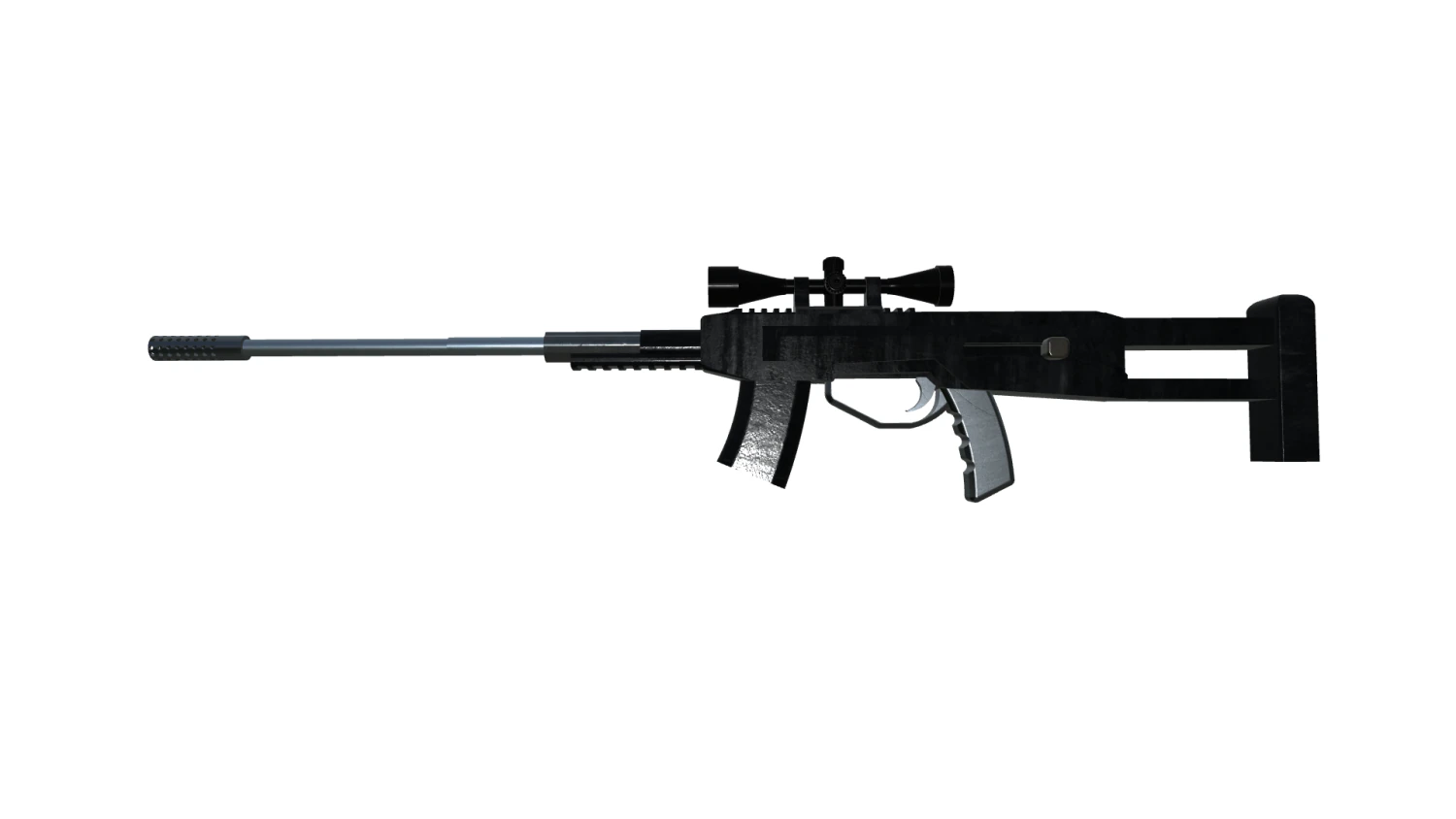 AS VAL Rifle With Scope Low-poly 3D Model .c4d .max .obj .3ds .fbx .stl .blend 