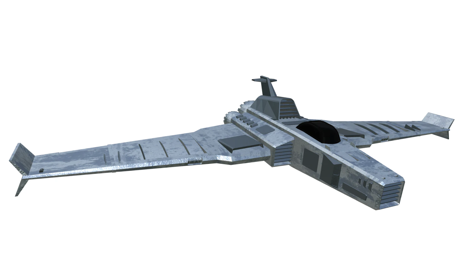 Low Poly Spaceplane Fighter Jet 3D Model .c4d .max .obj .3ds .fbx .stl .blend 