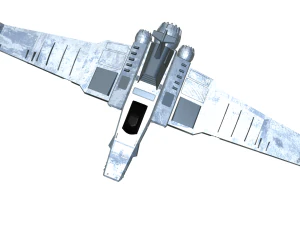 Low Poly Spaceplane Fighter Jet 3D Model