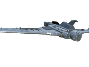 Low Poly Spaceplane Fighter Jet 3D Model
