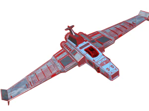 Low Poly Spaceplane Fighter Jet 3D Model