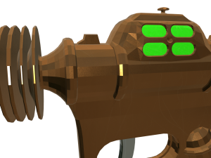Low Poly Futuristic Raygun Modello 3D