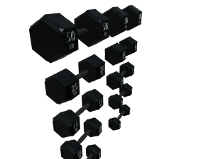 High-quality set of 5 dumbbells in a realistic 3D-Modell