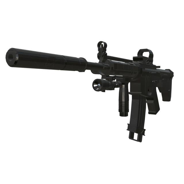 Low Poly Fully Equipped M4 3D Model .c4d .max .obj .3ds .fbx .stl .blend 