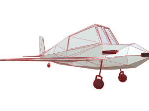 Low-Poly-Kleinflugzeug 3D Modell