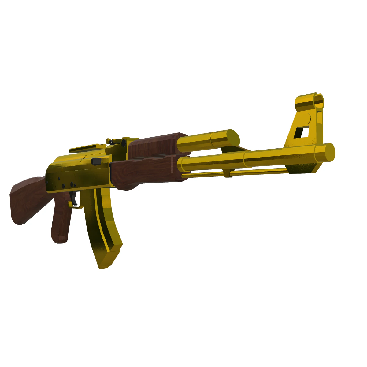 Golden Kalashnikov Exquisite of the Gilded AK-47 3D Model .c4d .max .obj .3ds .fbx .stl .blend 
