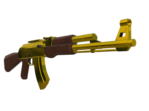 Golden Kalashnikov Exquisite of the Gilded AK-47 3D Model