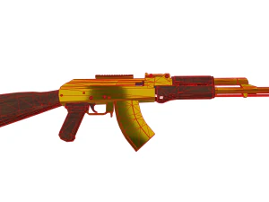 Golden Kalashnikov Exquisite of the Gilded AK-47 3D Model
