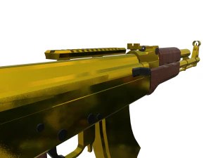 Golden Kalashnikov Exquisite of the Gilded AK-47 3D Model