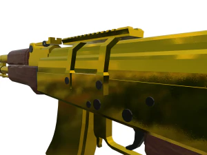 Golden Kalashnikov Exquisite of the Gilded AK-47 3D Model