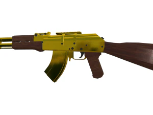 Golden Kalashnikov Exquisite of the Gilded AK-47 3D Model