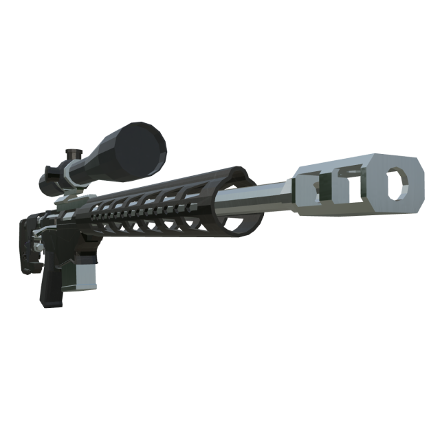 Low Poly Realistic FN Ballista 338 Sniper Rifle Modello 3D .c4d .max .obj .3ds .fbx .stl .blend 