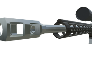 Low Poly Realistic FN Ballista 338 Sniper Rifle Modello 3D