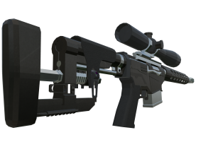 Low Poly Realistic FN Ballista 338 Sniper Rifle Modello 3D